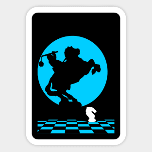 Blue Chess Knight Sticker